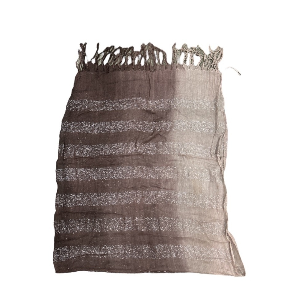 Ombré Glitter Striped Scarf
